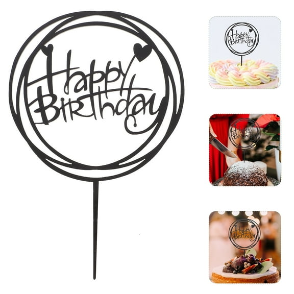 RENACLIPY Black Acrylic Cake Topper Letter Decorations for Cakes