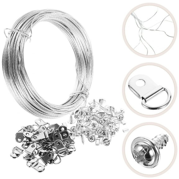 HEMOTON Photo Frame Hanging Tool Picture Wire for Walls Hooks Silver