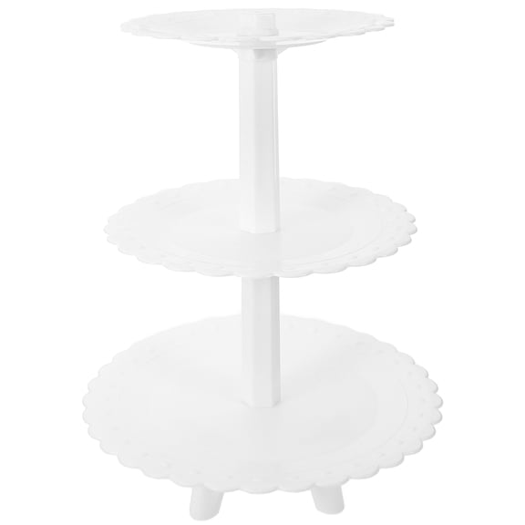 HEMOTON Pink Cupcake Stand Tiered Three Tier Cake Stand 39.00X29.50X29.50CM White