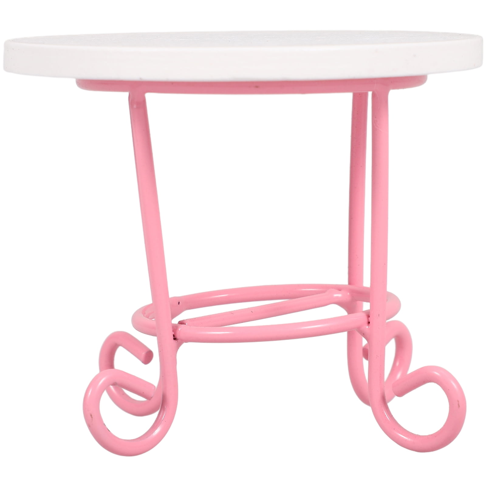 HEMOTON Pink Miniature Tea Table for Decor with Realistic Details Wood ...