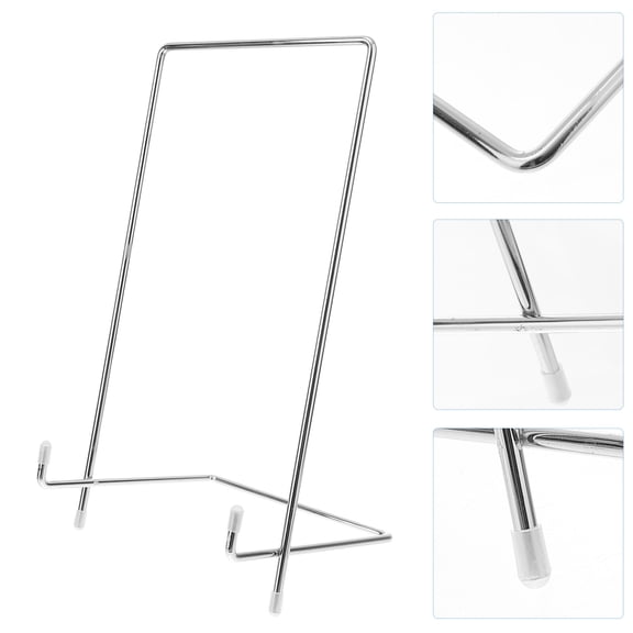 HEMOTON Plaque Holder Display Stand Book Stand Photo Frame Display Stand Size XXL Silver