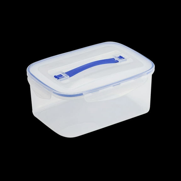 HEMOTON Plastic Crisper Food Container with Handle and Lid for Storage Use Made of PP Transparent 3800ml