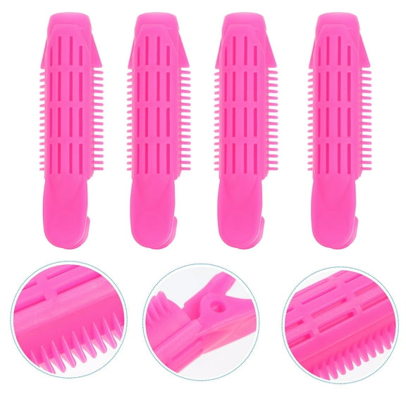 BESTYASH 6Pcs Lightweight Hair Rollers Rosy Hair Shaping Clips ABS Material for Home Use