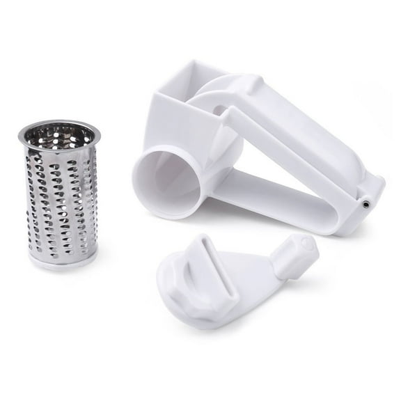 SOPOTUTU White Rotary Cheese Grater with Steel Blades, Multifunctional Kitchen Shredder, Easy to Clean, Dishwasher