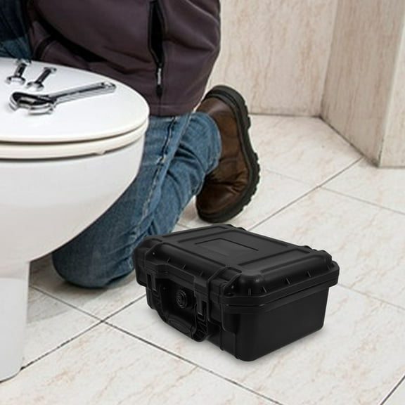 HEMOTON  Plastic Storage Boxes Multifunctional Small Tool Organizer Travel Black