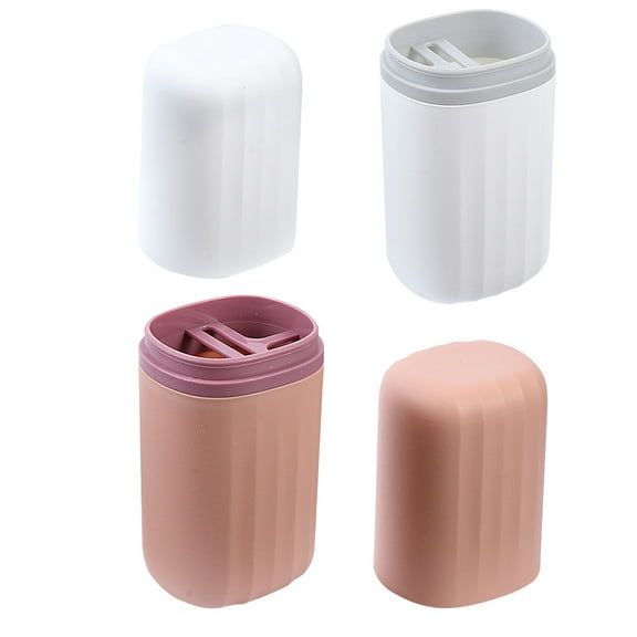 HEMOTON 2-Piece Plastic Toothbrush Case Set for Bathroom and Travel Accessories Storage