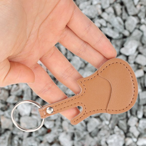 HEMOTON Plectrums Guitar Pick Bag Guitar Picks Wallet Father Travel 11.5x4.5cm Brown