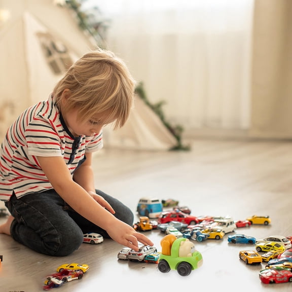 HEMOTON Portable Car Toy Cartoon Kids Inertia Car Children Toy Interesting Toy Car Plaything