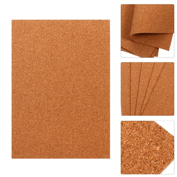 HEMOTON Portable Cork Wall Tiles for Decor Chocolate Color Wood Material Safe 10 Pieces