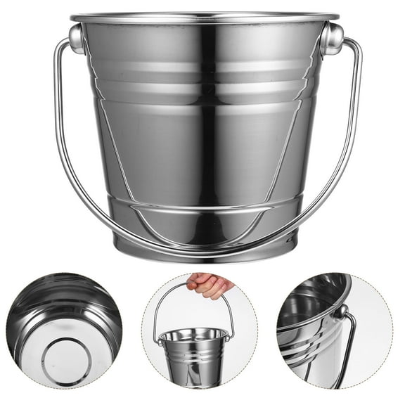 HEMOTON Portable Ice Container Vintage Ice Cube Bucket Festival Party Beer Bucket Ice Container