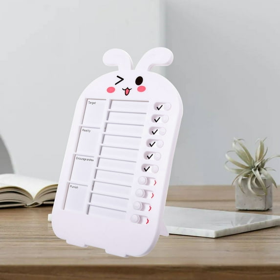 HEMOTON Portable Kids Chart for Planning Made of Plastic White Color Encourages Routine 1 Set