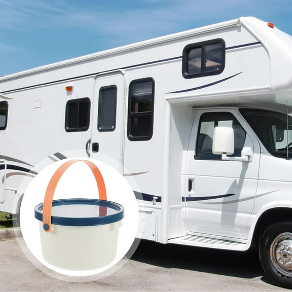 HEMOTON Portable Small Bucket With Lid For Home Car Use For Water Storage Cleaning Camping Plastic With Handle For Mopping And Fishing