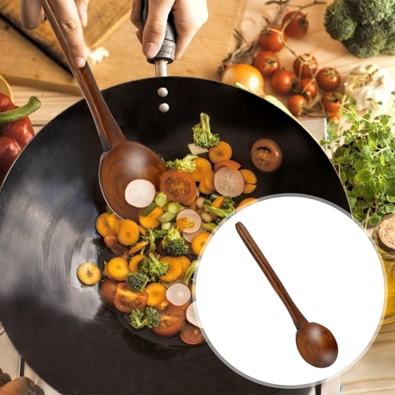 EXHUMKY Wooden Soup Spoon Synthetic Material For Home Cooking 1Pcs 8.8x2.3in