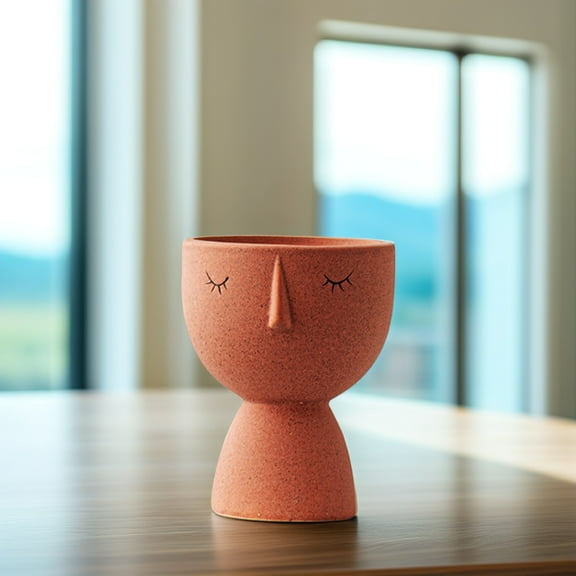 HEMOTON  Pots for Indoor Plants Planter Face Ceramic Flowerpot