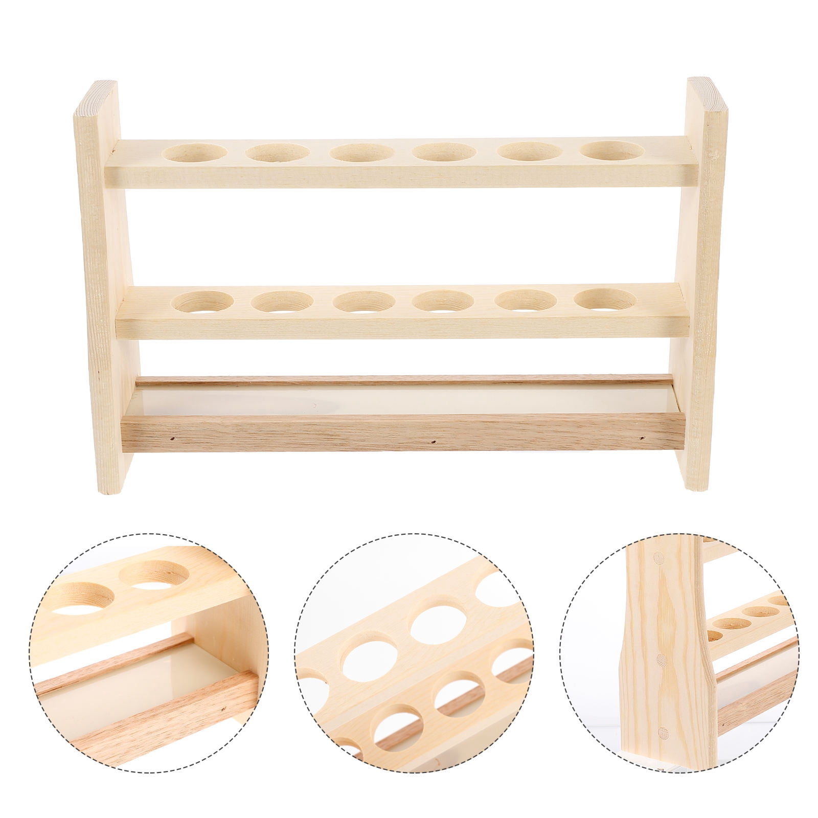 HEMOTON Practical Test Tube Rack in Light Brown Synthetic Material for ...