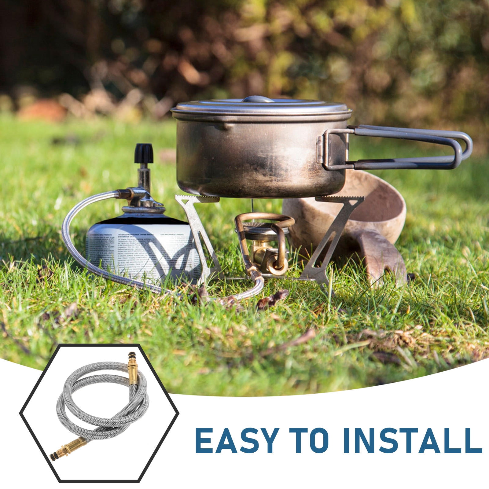 HEMOTON Propane Hose Adapter For Gas Stove, Flexible Stainless Steel ...