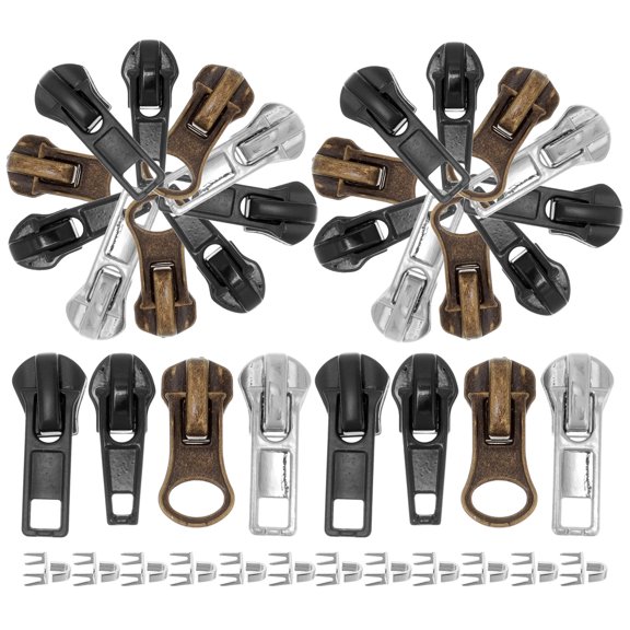 EXHUMKY 1Set Practical Zipper Pull Tab Replacement Durable Metal Repair Kit for Clothing