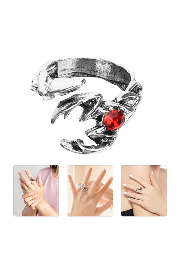 Punk Ring Open Scorpion Ring Men Statement Rhinestone Ring Fashion Accessory