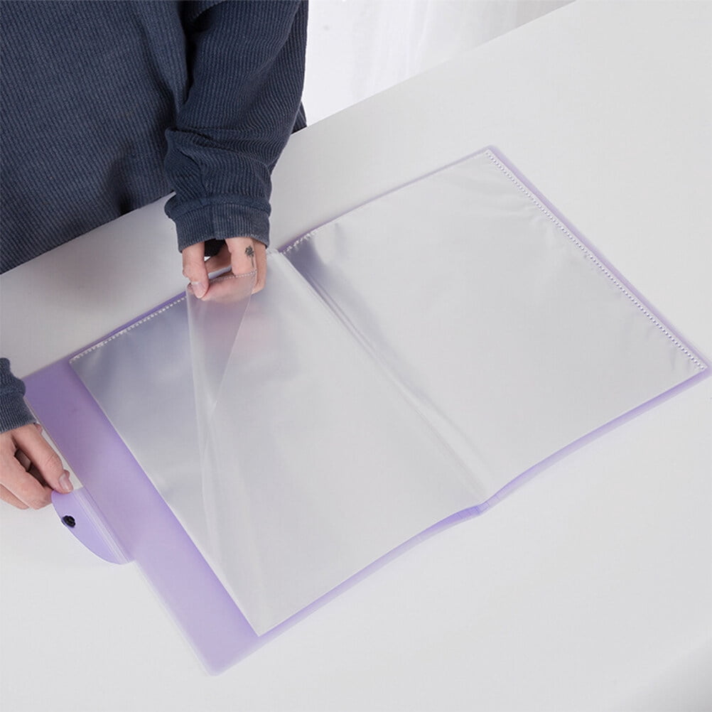 HEMOTON Purple Transparent File Folder Binder for A3 Size Made of PVC ...