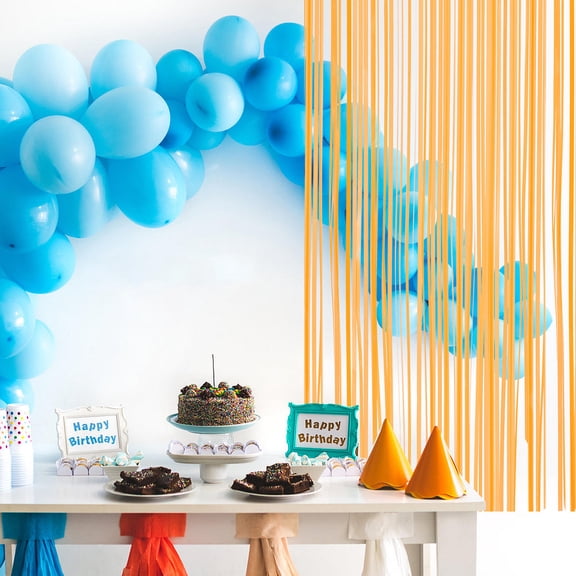 HEMOTON Rain Curtain Bachelorette Decorations Photo Backdrop Party Supplies Orange