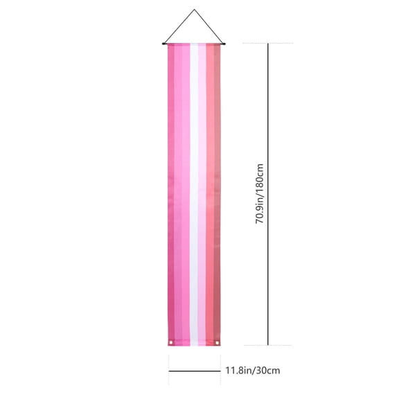 HEMOTON Rainbow Flag Couplet Party Decorations Pride Home Flags Pink