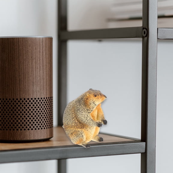 HEMOTON Realistic Groundhog Figurine for decoration Made from PVC in Assorted Colors 4 Pieces