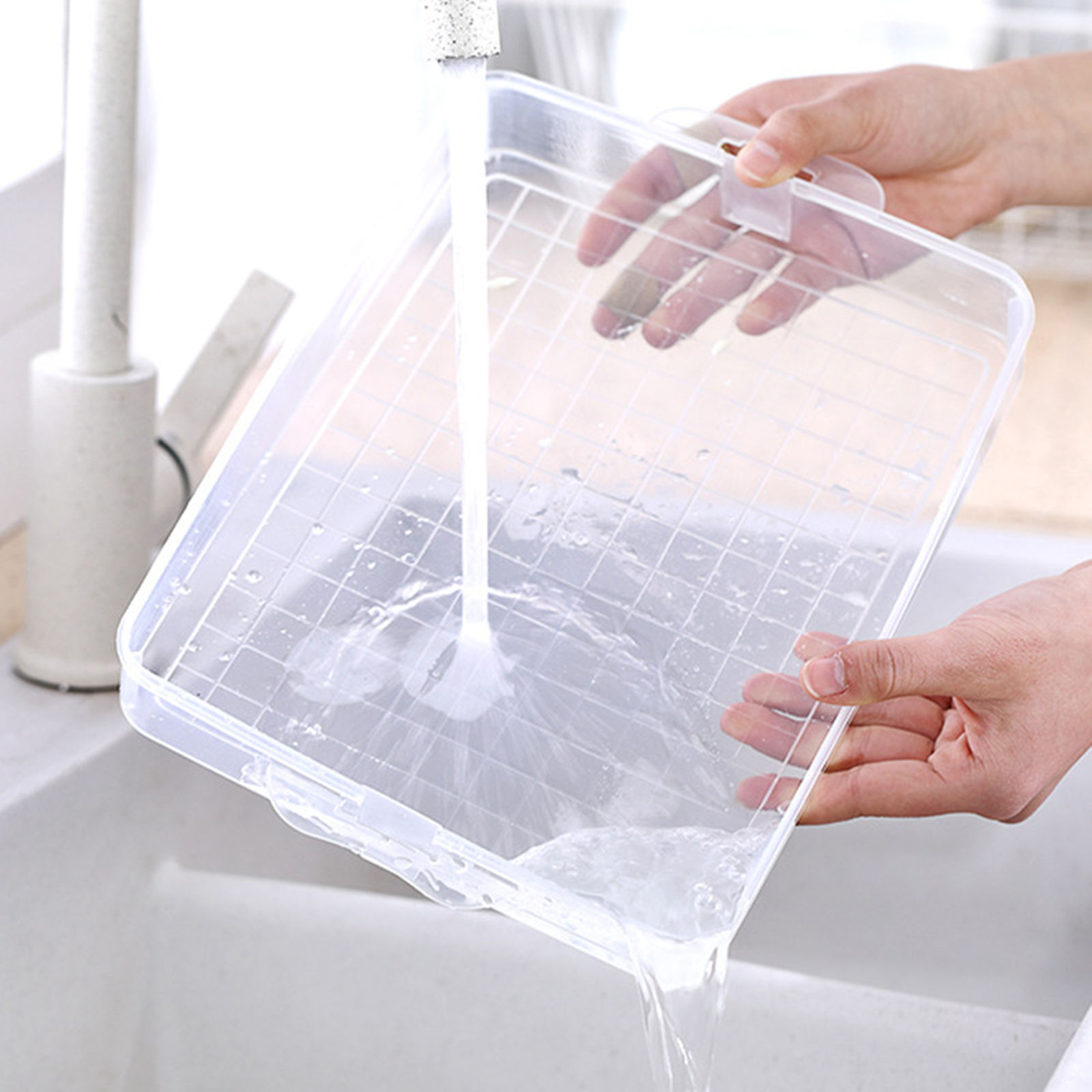 HEMOTON Rectangular Dumpling Freezer Container 面团托盘储 盒 Practical Food ...
