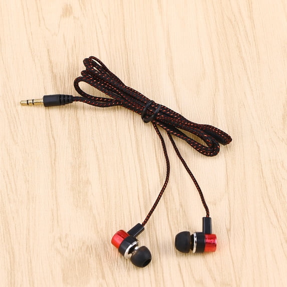 HEMOTON Red Heavy Bass Headset with Copper Wire and Noise Cancelling for Listening Use 3.5mm Plug
