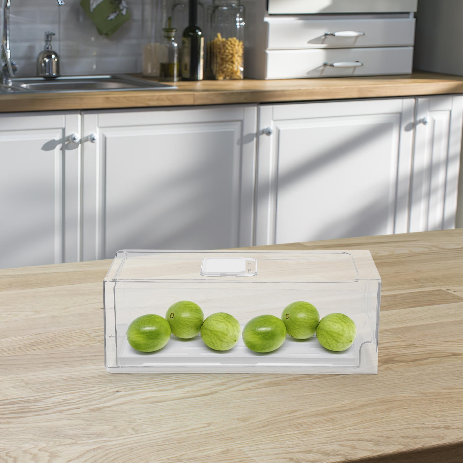 HEMOTON Transparent Refrigerator Drawer Cheese Storage Bins for Fridge Organization and Food Freshness