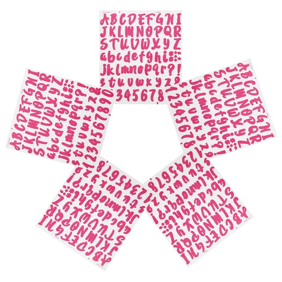 HEMOTON Removable Pink Letter Stickers for Decor Self Adhesive PVC Decals Suitable for Mailbox and More 5 Sheets
