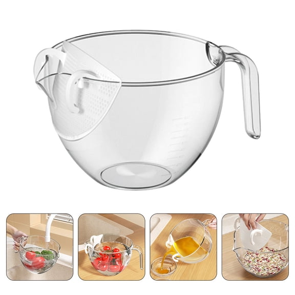 Phenofice Rice Strainer Transparent Reusable Plastic For Households 1Pcs 8.3X6.1X4.4In