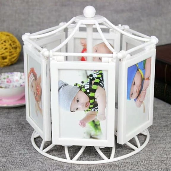 HEMOTON Rotating Musical Ferris Wheel Photo Frame for Displaying Pictures Great Gift for Family and Friends