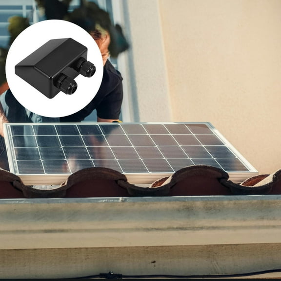 DEEPCRAFF Cable Entry Panel Solar Entry Gland Box ABS Black 1Pack 3.89X3.46X1.97in