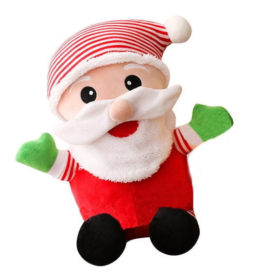 HEMOTON Red Santa Claus Plush Stuffed Christmas Doll Toy for Children Holiday Decoration