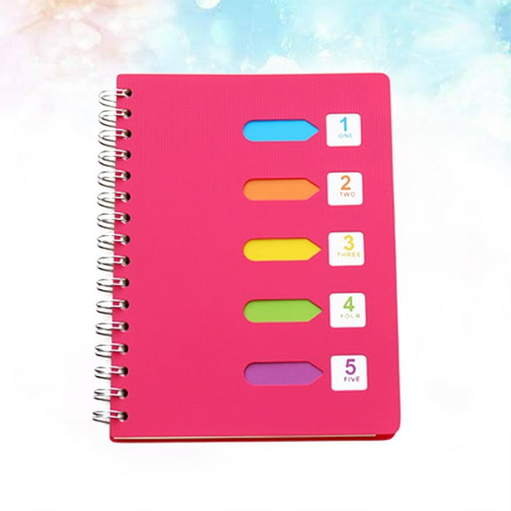 HEMOTON Sectioned A5 Travelers Notebook Side-spiral Notebooks Category Notepad Student