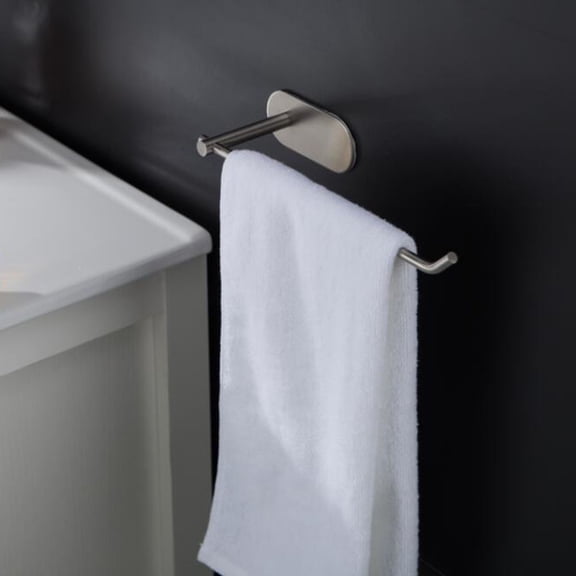 HEMOTON Self-adhesive Towel Bar 304 Stainless Steel Towel Rack Dish Rug Holder Size 2