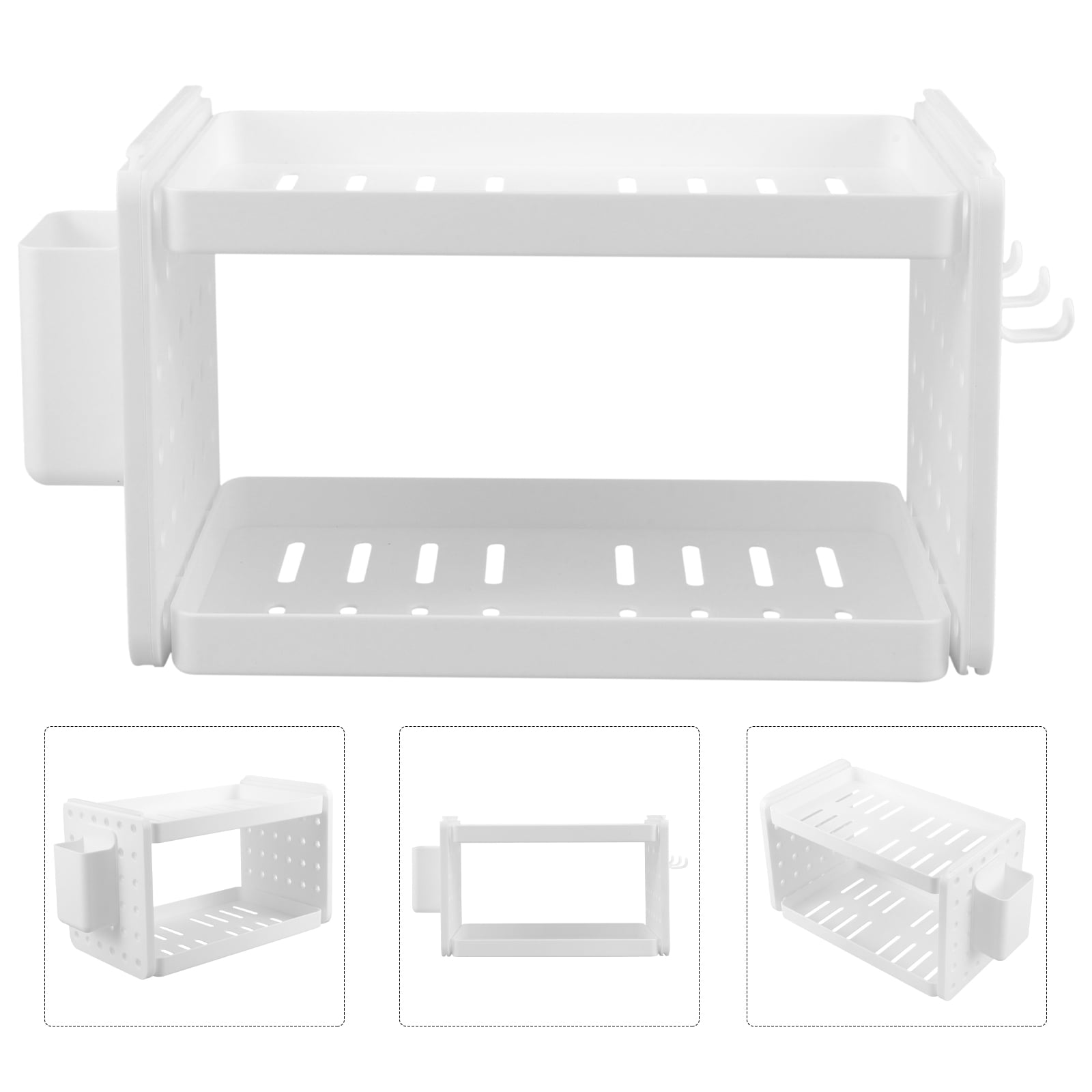 Accessry Storage Rack HEMOTON Shelves Desktop Accessory Storage Rack Foldable Shelf Double ...