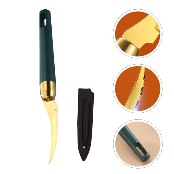 SOPOTUTU Green Shrimp Peeler and Cleaning Cutter Tool, Easy-to-Use Kitchen Gadget with Rust-Resistant Design for Quick Shrimp Line Removal