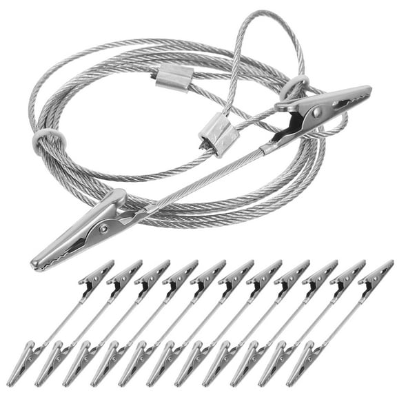 HEMOTON Silver Metal Wall Mount Photo Display Clips with Dual Clamps for Christmas Party