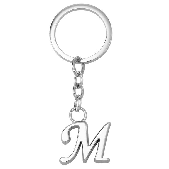 RENACLIPY  Stylish Letter M Key Chain Silver Charm for Keys Bags 3.3×1.3×0.3in