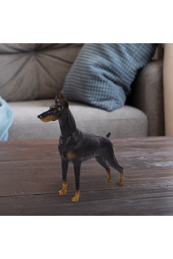 Simulated Doberman Pinscher Lifelike Dog Statue Child 16.30X15.20X4.80CM Black