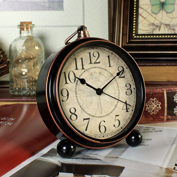 HEMOTON Small Electronic Alarm Clock Pc Alarm Clock Mute Alarm Clock 15.5*13.3cm Black