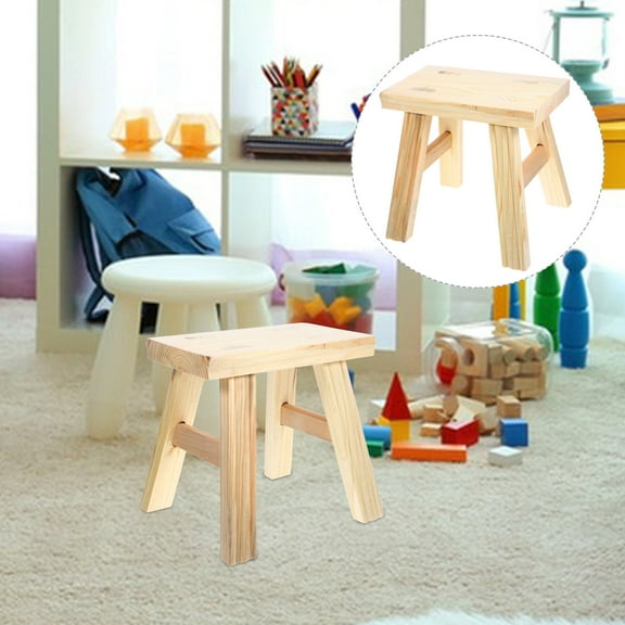 HEMOTON Small Step Stool Footstools Solid Wood Bench Child