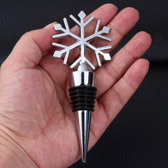 HEMOTON Snowflake Bottle Stopper Zinc Alloy Wine Cork Reusable Vacuum Sealed Wine Bottle Sealer Saver