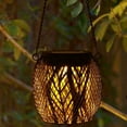 thumbnail image 1 of HEMOTON Solar Powered Hanging Lantern with Hollow Design for Outdoor Decoration 1 Set, 1 of 8