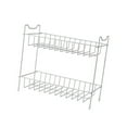 thumbnail image 1 of HEMOTON Hollow Bottom 2 Layers Spice Storage Rack Seasoning Bottle Storage Shelf Rack Kitchen Supplies (White), 1 of 8