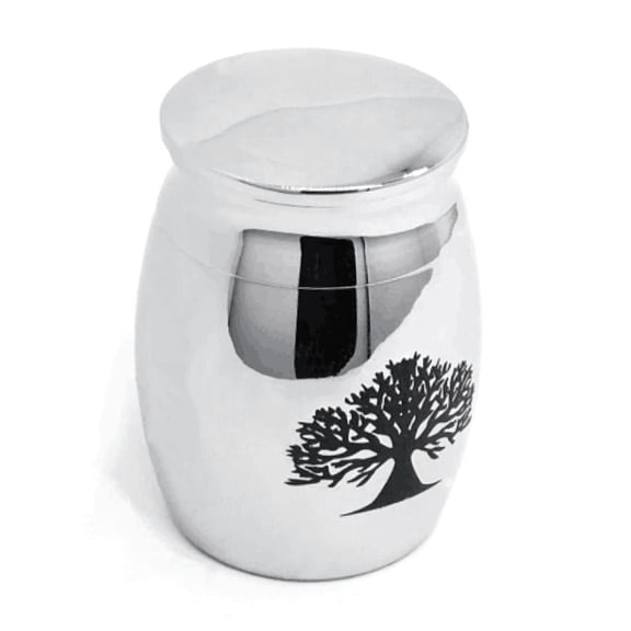 DEEPCRAFF Premium Stainless Steel Cinerary Urn with Tree of Life Design for Memorial Display