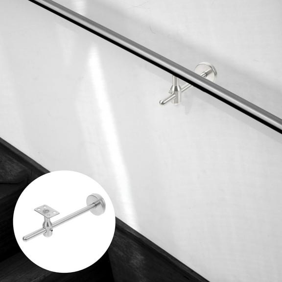 HEMOTON Stainless Steel Handrail Bracket Adjustable Angle Flat Bracket Heavy Duty Staircase Railing Support Hardware for Exterior Interior