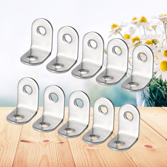 HEMOTON Stainless Steel L-Shaped Corner Brackets for Home Use Silver Color 30 Pieces 20 x 20 x 16
