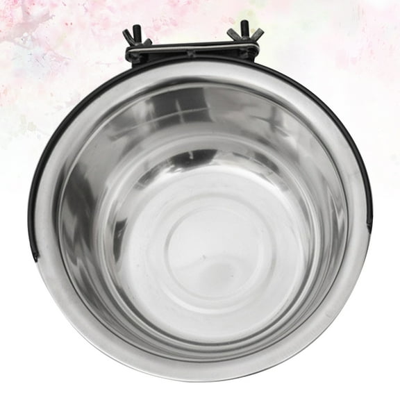 HEMOTON 250ml Stainless Steel Hanging Pet Feeding Bowl for Dogs and Cats, Design